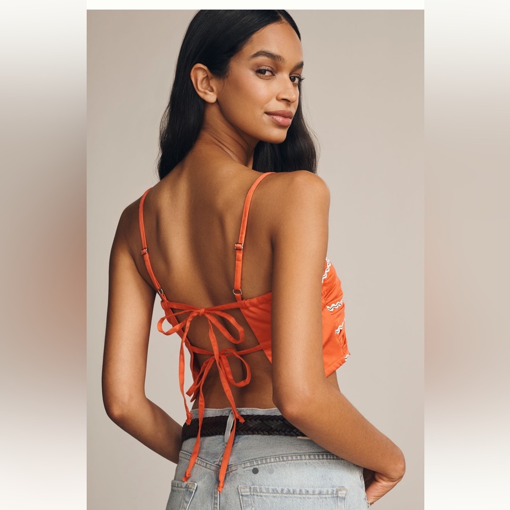 NWT Anthropologie  Red/Orange Strappy Crop Top